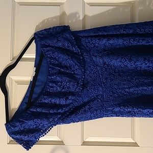 Navy one shoulder dress Francescas lacewith lining.